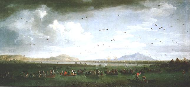 Carlo di Borbone alla caccia delle folanghe sul Lago Patria 